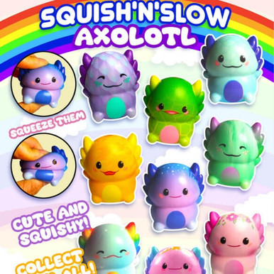 Squish n' Slow Axolotl Vending Capsules (2 inch) | Candymachines.com