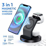 FINE LINE 3 In 1 MAGNETIC WIRELESS CHARGING STATION FOR iPhone 12,13,14,15 AND PRO MAX AirPods 