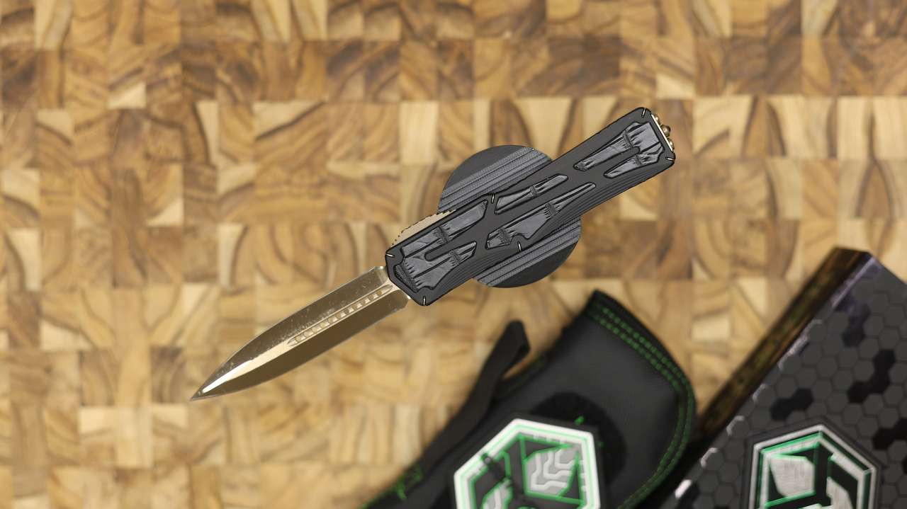 Heretic Knives Colossus Double Edge Bronzed Cracked Ice Croc
