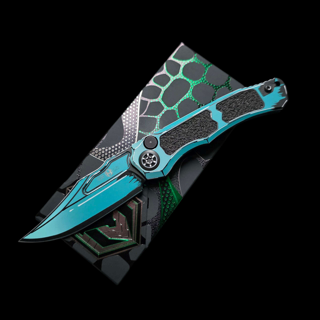 サマーセール◇HarrisTweed Side Shellchair2 Heretic Knives Wraith Auto Cel Shade Turquoise