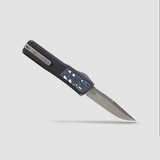 Axial Knives Shift V3 OTF Clip Point Black with Frost Fat Carbon Inlay, Stonewash MagnaCut Blade