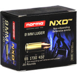 Norma Self Defense NXD 9mm Luger 65gr Non-Expanding Defense Ammo 20 Rounds