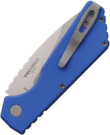 Pro-Tech PT+ Auto Strider Drop Point Stonewash Magnacut Blade Blue Handle PT201-BLUE PT201-BLUE