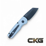 ProTech Runt5 Texture grey handle DLC black magnacut blade in Reverse Tanto. R5406- Grey Cajun Knife And Gear