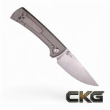 Chaves Knives RCK9 Drop Point Stonewash Titanium Belt Finish RCK9/DP/SWTI/BF