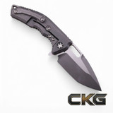 Heretic Knives Medusa Manual Tanto Battleworn blade with battleworn Titanium Chasis H009-5A-TIBATTLE Cajun Knife And Gear