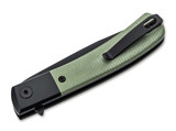 Boker 01BO931 Modern Gentleman 2.95" Plain Black Nitro-V Blade Green Micarta Handle 01BO931