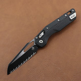 Microtech MSI Tri-Grip Polymer Black Blade Full Serrated Black Handle 210T-3PMBK 210T-3PMBK