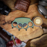 Microtech Hand Tank Antique Titanium Green Bronze Spikes 430-AGBZSPK-MCK