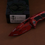 Heretic Knives Medusa Manual Tanto Edge CEL Shading Red H009-CS-RD
