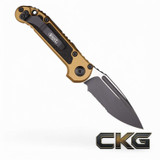MICROTECH LUDT BLACK BLADE PART SERRATED TAN HANDLE 1135-2TA