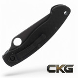 Spyderco Military Model G-10 Black / Black Blade Plain Edge C36GPBK Cajun Knife And Gear