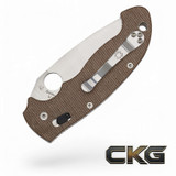 Spyderco Manix 2 XL Brown Canvas Micarta CPM CRU-WEAR C95MPCW2 Cajun Knife And Gear