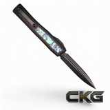 Heretic Knives Nyx Double Edge Baker Forge Carbon Fiber & Abalone Inlay SN# 22 OF 30