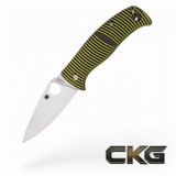 Spyderco Caribbean G-10 Black/Yellow Leaf Plainedge