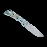Mcnees Knives 3.5" Drop Point Swerve Dbl Grn/Blue-S Stone Washed Hardware SIMS1T2243