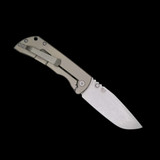 Mcnees Knives 3.5" Drop Point Speed Hole Green Bronze SIMS1T1801