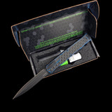 Heretic Knives Cleric II Double Edge Black Breakthrough Blue H020-4A-BRKBLU-U Heretic Knives Cleric II Double Edge Black Breakthrough Blue H020-4A-BRKBLU-U