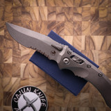 Microtech Amphibian Ram-Lok Partial Serrated Marfione Select Apocalyptic Frag Titanium