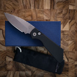 Protech Knives PT+ Strider Auto Black Handle, Stonewashed Blade And Button Magnacut PTK-PT+1-U Protech Knives PT+ Strider Auto Black Handle, Stonewashed Blade And Button Magnacut PTK-PT+1-U