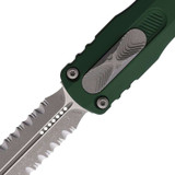Microtech DIRAC DELTA Double Edge Apocalyptic Part Serrate Emerald Green 227-11APEG