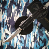 Microtech Ultratech EX Gen III ZBP Hellhound Stonewash Standard Black Signature Series 1119EX-10S