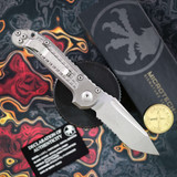 Microtech LUDT Tanto Edge Partial Serrated Marfione Select Apocalyptic Finish Frag Pattern Titanium Apocalyptic Stainless 1136-11APFRMS1