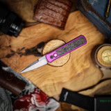 Protech Knives Godson Purple Handle Marble Carbon Fiber Inlay DLC 20CV blade 7211-MarbleCFPurpleDLCW