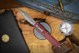 Microtech DIRAC DELTA Double Edge Stonewash Apocalyptic Merlot 227-10APMR