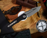HERETIC KNIVES WRAITH V4 AUTO TANTO BATTLEWORN BLACK CHASSIS H100-5A