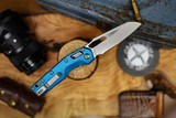Microtech MSI Stonewash Part Serrate Fluted Aluminium Blue 210-11FLBL