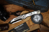 HERETIC KNIVES WRAITH V4 AUTO TANTO MIRROR POLISH TITANIUM CHASSIS MOP INLAYS SS26003