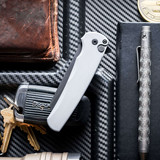 ProTech Malibu - Grey handle, black hardware, Magnacut Reverse Tanto blade, DLC Black finish, Plain Edge 5403-Grey