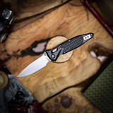 Microtech Socom Ram-Lok Double Edge Stonewash Standard Frag Aluminium Black 160RL-10FR