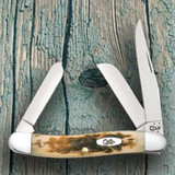 Case Amber Bone Peach Seed Jig Medium Stockman