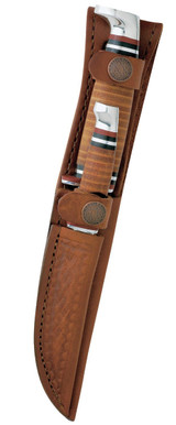 CASE LEATHER HUNTER TWO KNIFE HUNTING SET WITH LEATHER SHEATH