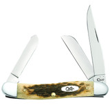 Case Amber Bone Peach Seed Jig Medium Stockman