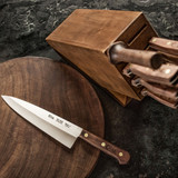 CASE HOUSEHOLD CUTLERY 9-PIECE BLOCK SET (SOLID WALNUT HANDLES)
