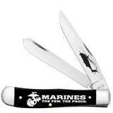 CASE USMC® EMBELLISHED SMOOTH BLACK SYNTHETIC TRAPPER