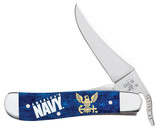 CASE US NAVY® EMBELLISHED  SMOOTH NAVY BLUE BONE RUSSLOCK®