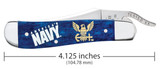 CASE US NAVY® EMBELLISHED  SMOOTH NAVY BLUE BONE RUSSLOCK®