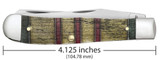 CASE VIETNAM WAR GIFT SET SMOOTH NATURAL BONE WITH GREEN, YELLOW AND RED COLOR WASH TRAPPER IN JEWEL BOX