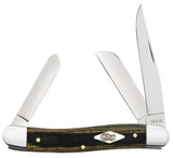CASE SMOOTH BLACK & GREEN NATURAL CANVAS MICARTA® MEDIUM STOCKMAN