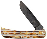 CASE DEEP CANYON JIGGED BURNT NATURAL BONE SOD BUSTER® JR RAINDROP DAMASCUS