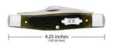 CASE SAWCUT JIGGED OLIVE GREEN BONE LARGE STOCKMAN