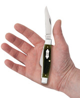 CASE SAWCUT JIGGED OLIVE GREEN BONE LARGE STOCKMAN