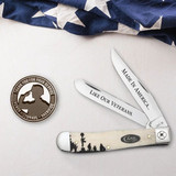 CASE VETERANS DAY COMMEMORATIVE SMOOTH NATURAL BONE TRAPPER GIFT SET