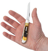 CASE ROGERS JIGGED BURNT AMBER BONE CS MINI TRAPPER
