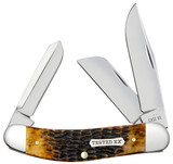 CASE ROGERS JIGGED BURNT AMBER BONE CS SOWBELLY