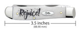 CASE RELIGIOUS SAYINGS REJOICE EMBELLISHED SMOOTH NATURAL BONE MINI TRAPPER